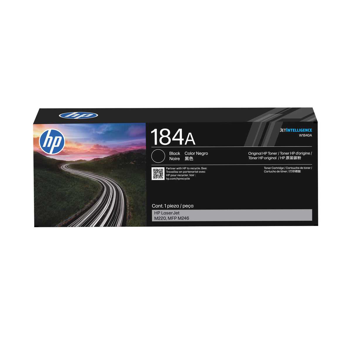 HP 184A Black Original LaserJet Toner Cartridge (W1840A) - Cartouches Certifiees