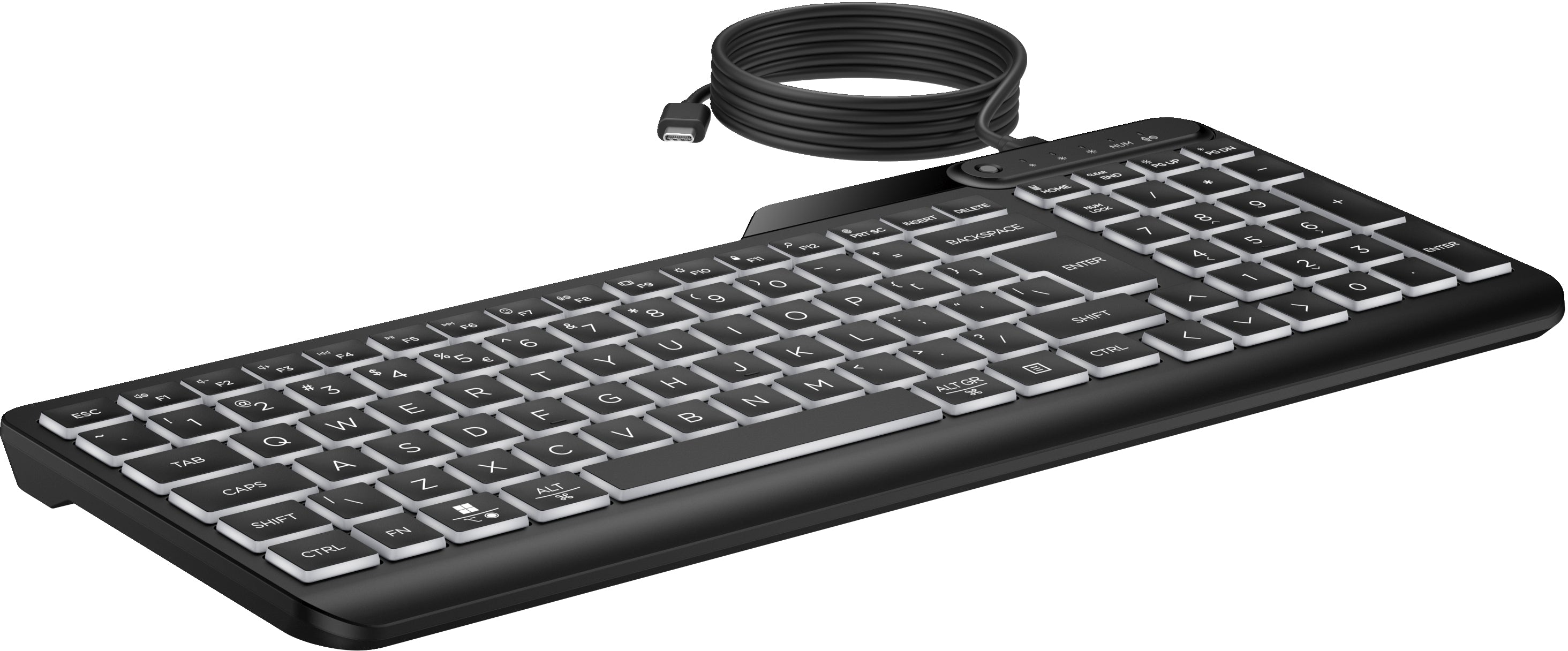 HP 405 Backlit Wired keyboard Home USB Black (7N7C1UT#ABA) - Cartouches Certifiees