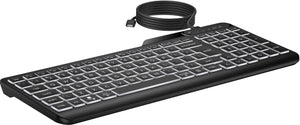 HP 405 Backlit Wired keyboard Home USB Black (7N7C1UT#ABA) - Cartouches Certifiees