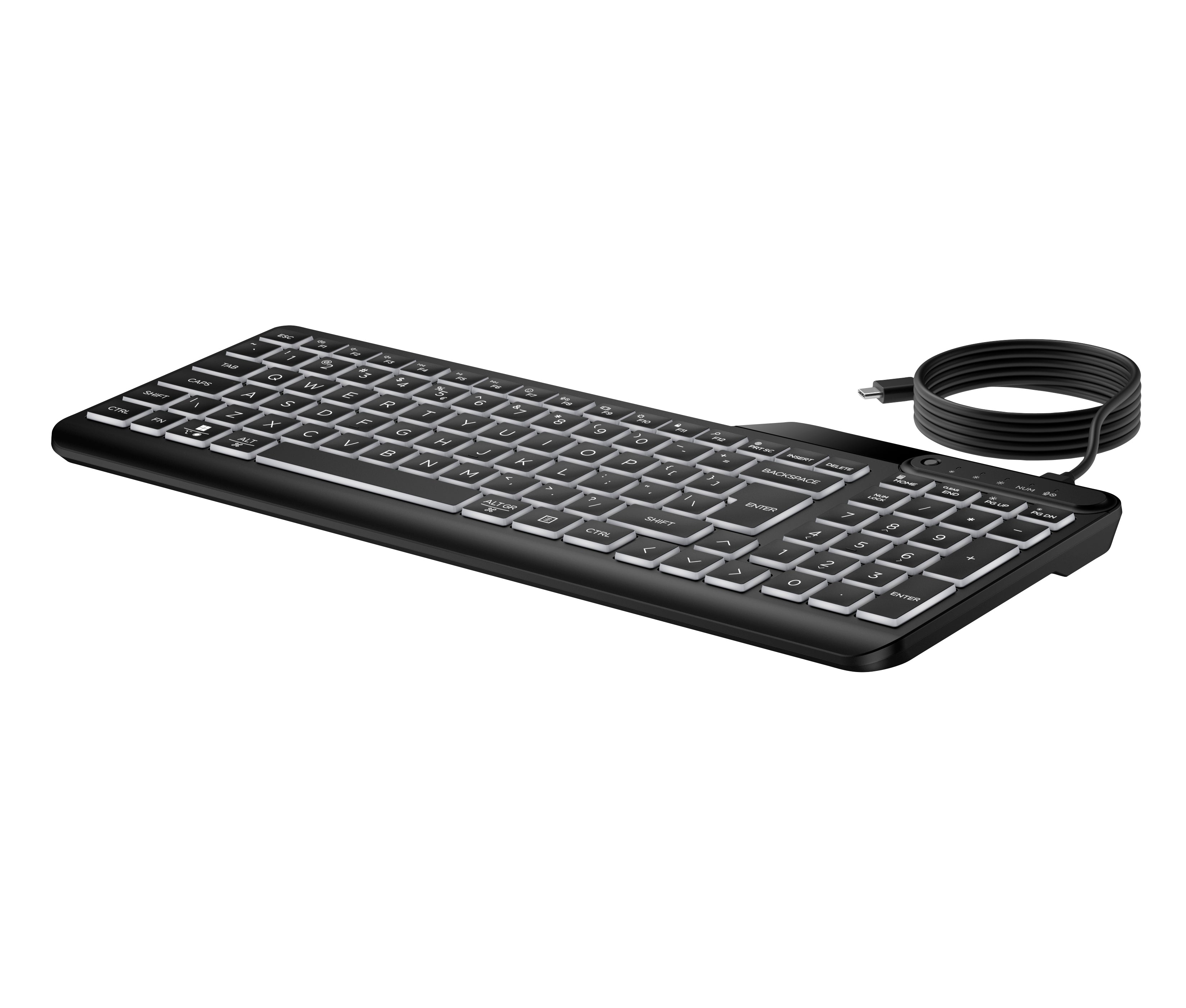 HP 405 Backlit Wired keyboard Home USB Black (7N7C1UT#ABA) - Cartouches Certifiees