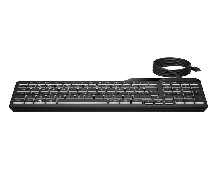 HP 405 Backlit Wired keyboard Home USB Black (7N7C1UT#ABA) - Cartouches Certifiees