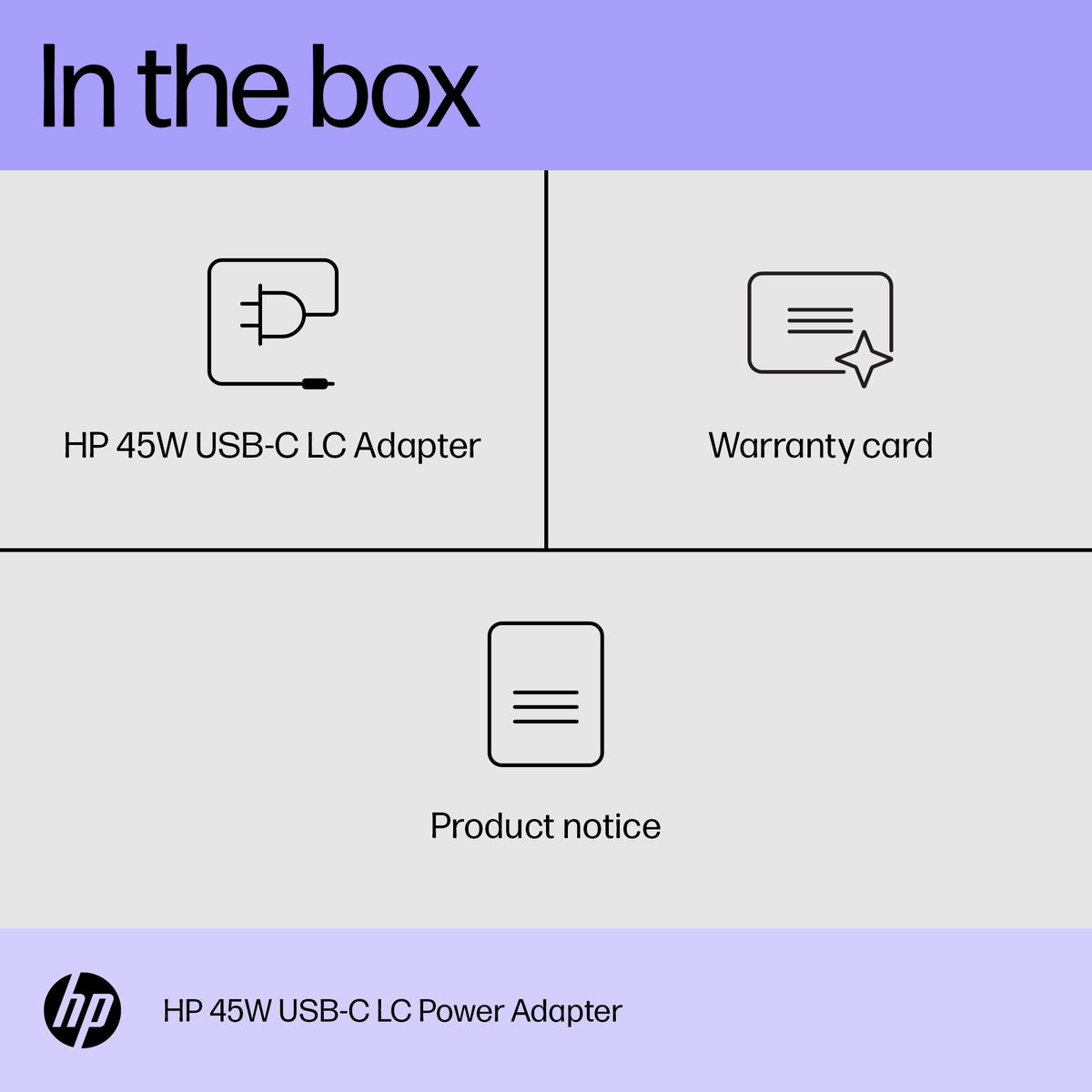 HP 45W USB-C LC Power Adapter (1MZ01AA#ABA) - Cartouches Certifiees