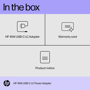 HP 45W USB-C LC Power Adapter (1MZ01AA#ABA) - Cartouches Certifiees