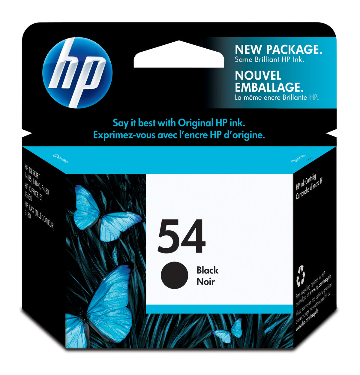 HP 54 (CB334AN) Black Original Inkjet Cartridge - Cartouches Certifiees