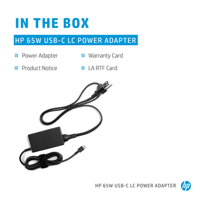 HP 65W USB-C LC Power Adapter (1P3K6AA#ABA) - Cartouches Certifiees