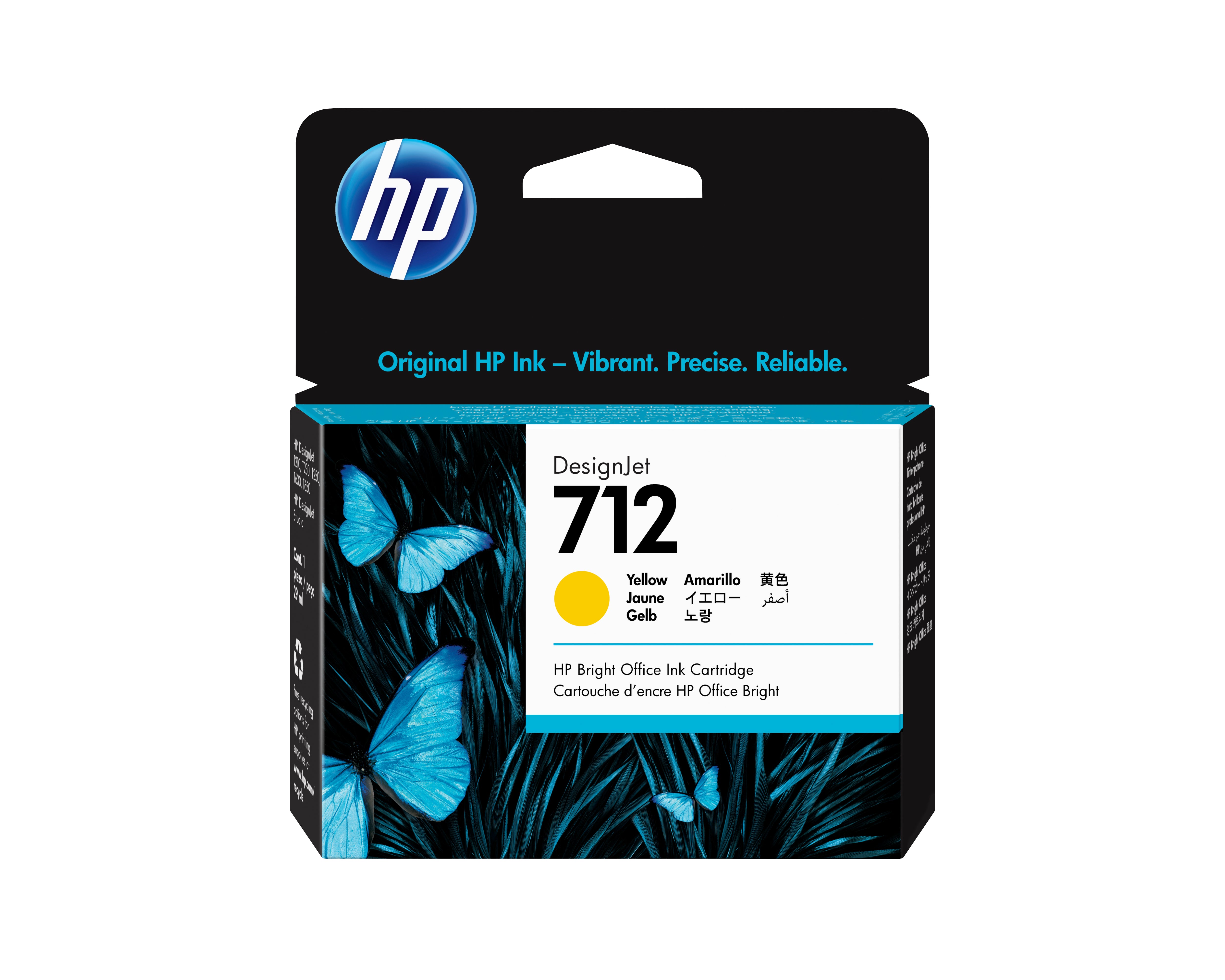 HP 712 - 29ml (3ED69A) Yellow Original Inkjet Cartridge - Cartouches Certifiees