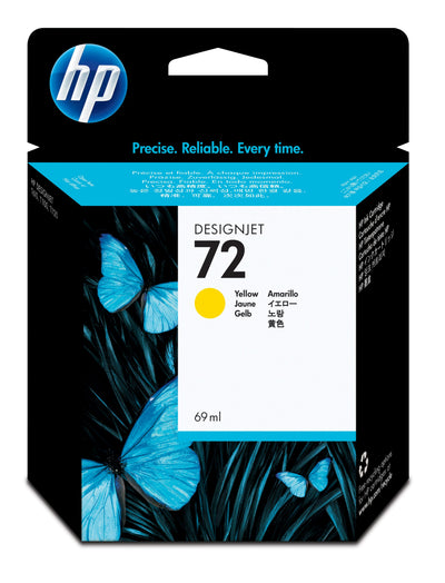 HP 72 - 69ml (C9400A) Yellow Original Inkjet Cartridge - Cartouches Certifiees