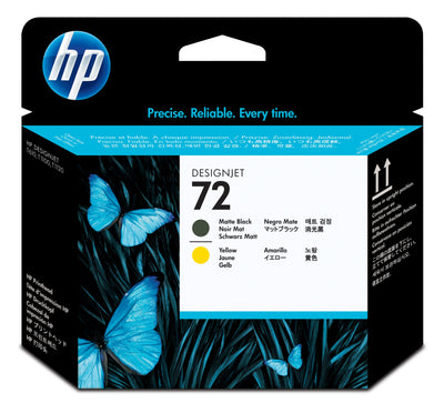 HP 72 (C9384A) Matte Black and Yellow Original Printhead - Cartouches Certifiees