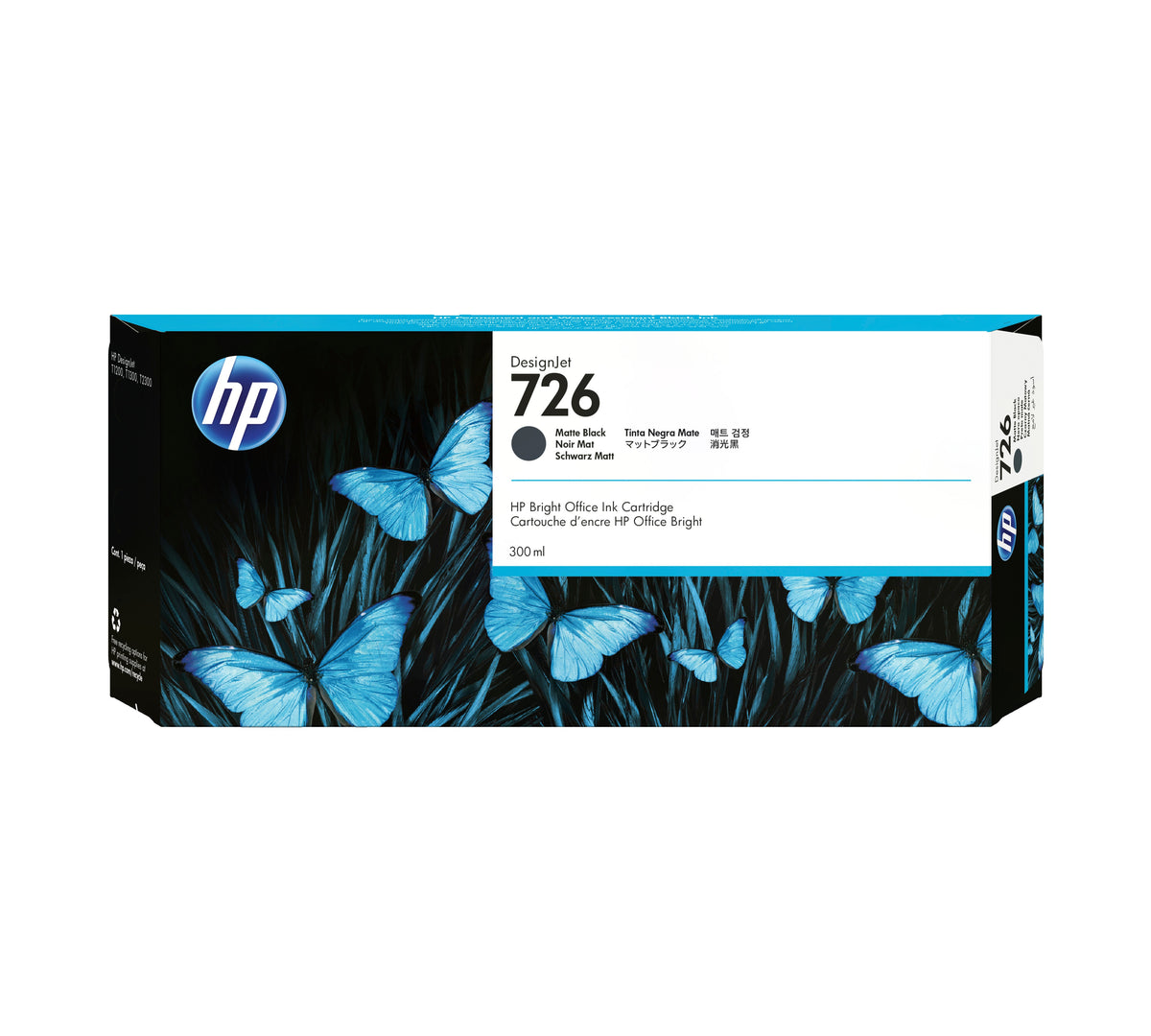 HP 726 - 300ml (CH575A) Matte Black Original Inkjet Cartridge ...