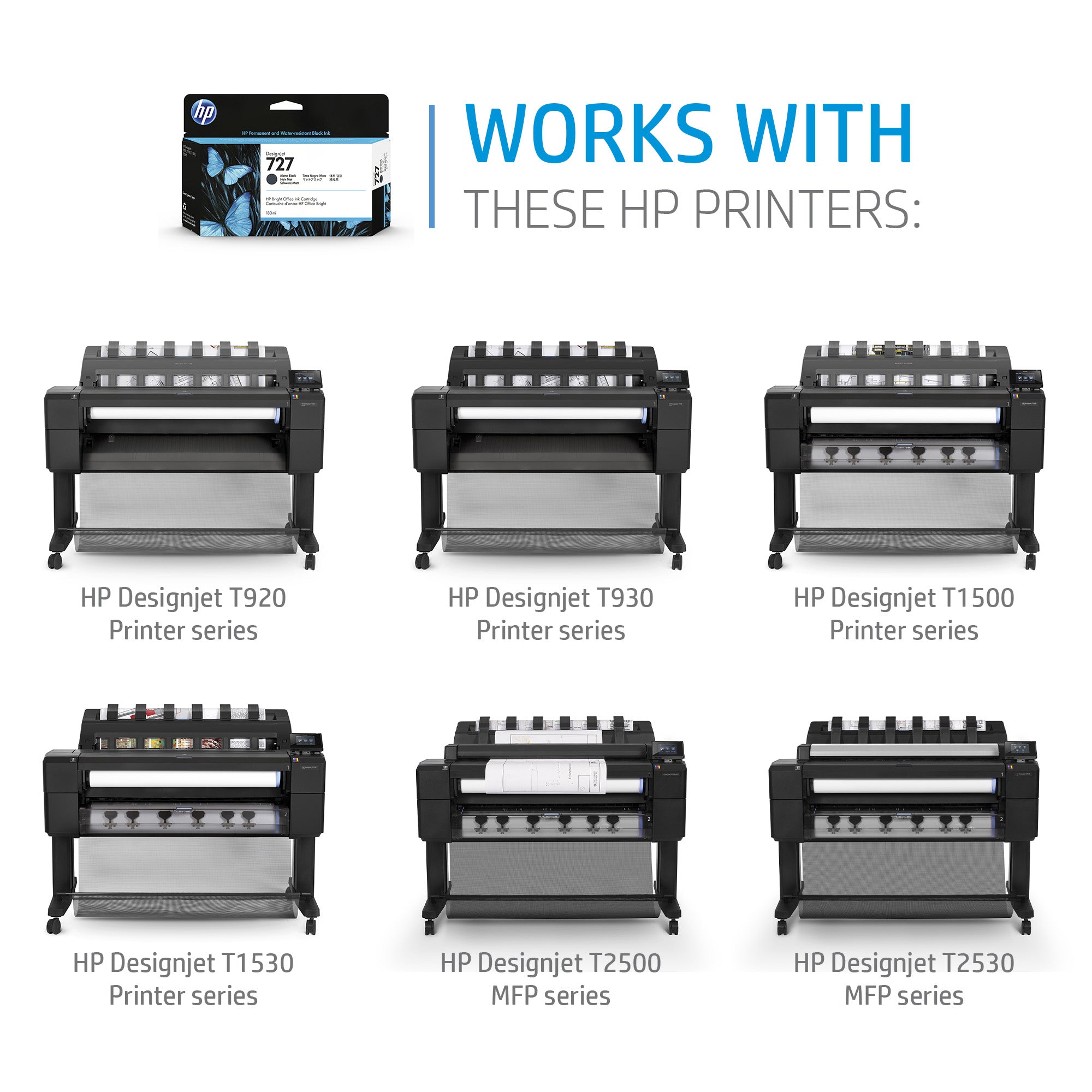 HP 727 - 300 ml (F9J76A) Cyan Original Inkjet Cartridge - Cartouches Certifiees