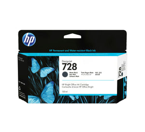 HP 728 - 130 ml (3WX25A) Matte Black Original Inkjet Cartridge - Cartouches Certifiees