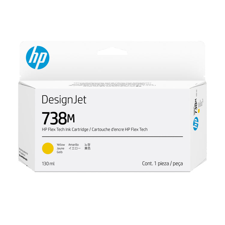 HP 738M 130-ml Yellow DesignJet Ink Cartridge (A24VPA) - Cartouches Certifiees
