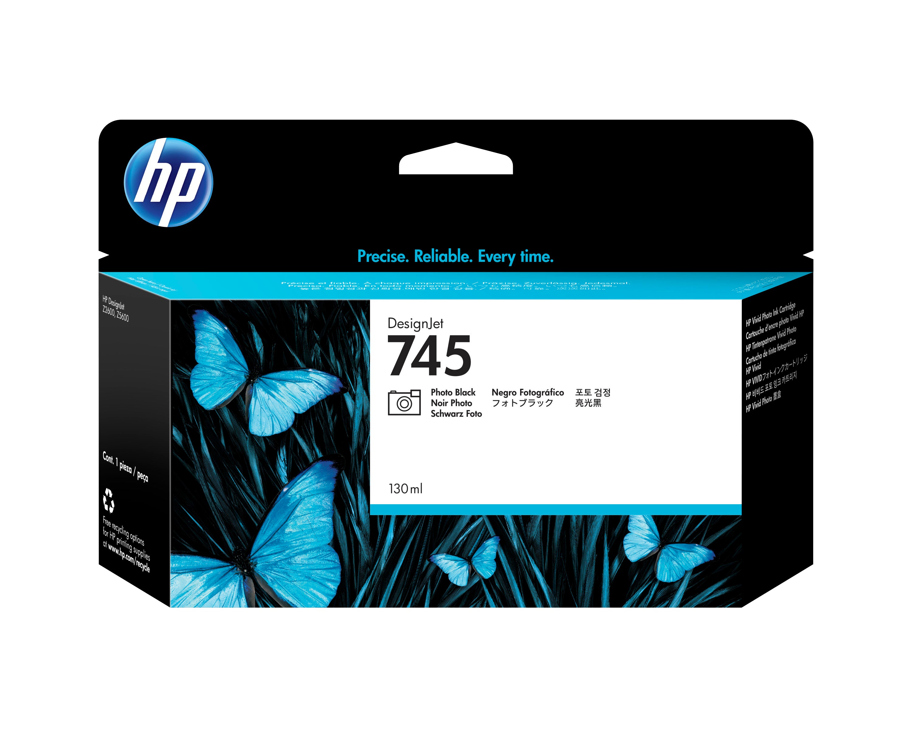 HP 745 130ml (F9J98A) Photo black Original Inkjet Cartridge - Cartouches Certifiees