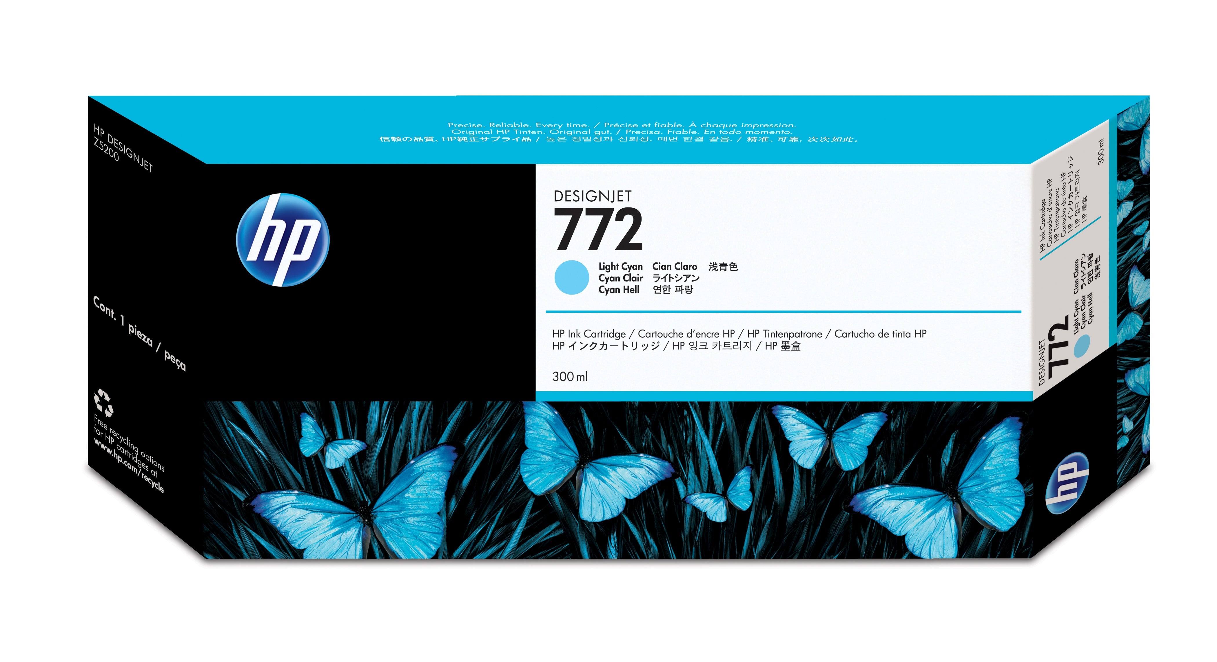HP 772 - 300ml (CN632A) Light Cyan Original Inkjet Cartridge - Cartouches Certifiees