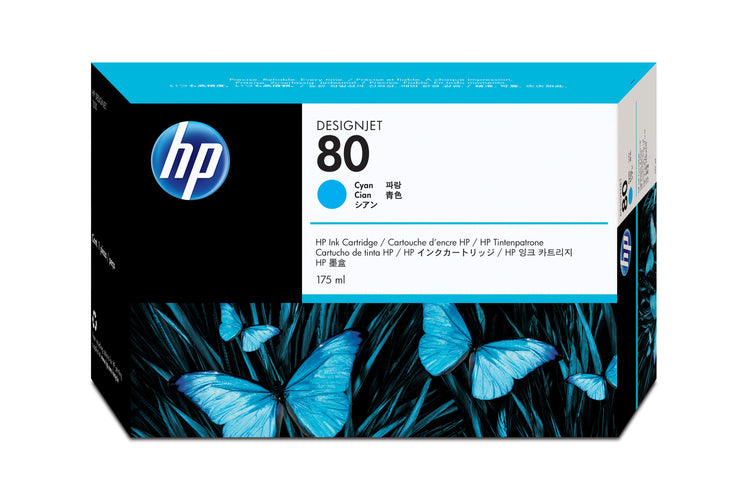 HP 80 - 175ml (C4872A) Cyan Original Inkjet Cartridge - Cartouches Certifiees