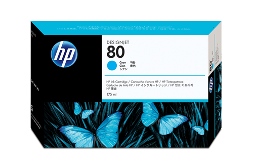 HP 80 - 175ml (C4872A) Cyan Original Inkjet Cartridge - Cartouches Certifiees