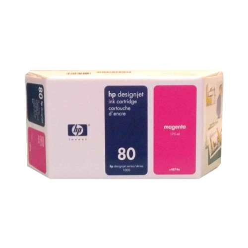 HP 80 - 175ml (C4874A) Magenta Original Inkjet Cartridge - Cartouches Certifiees