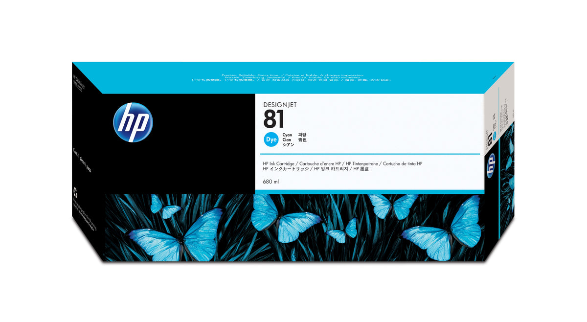 HP 81 - 680ml (C4931A) Cyan Original Inkjet Cartridge - Cartouches Certifiees