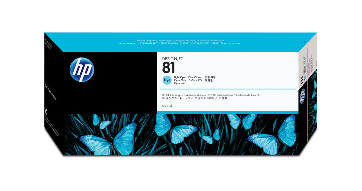 HP 81 - 680ml (C4934A) Light Cyan Original Inkjet Cartridge - Cartouches Certifiees