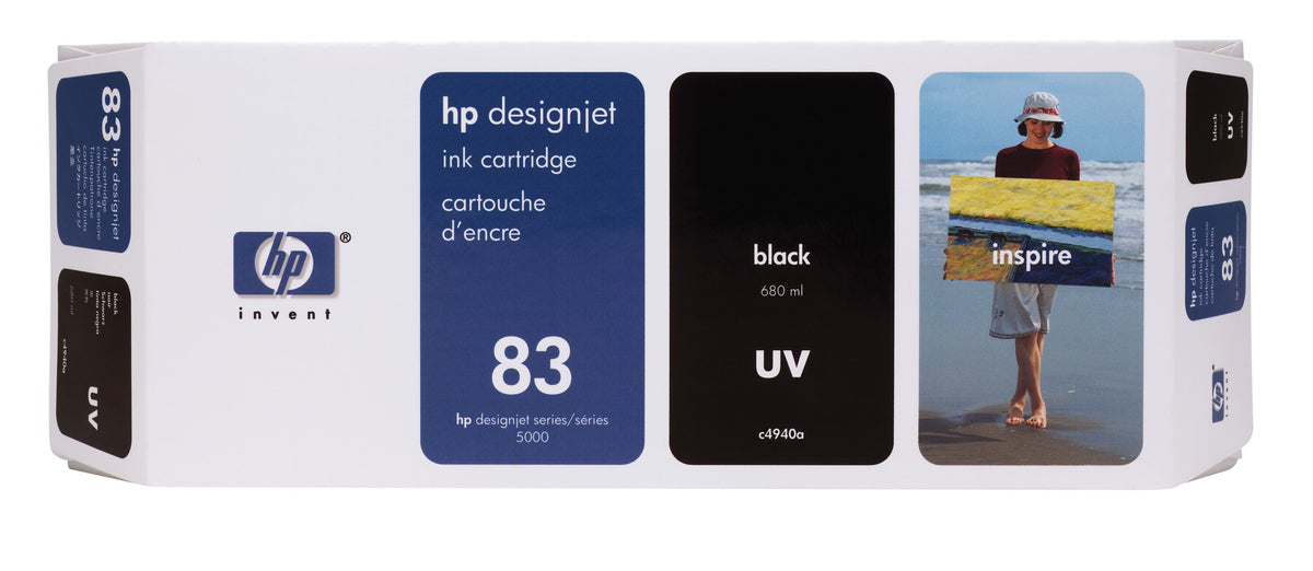 HP 83 - 680ml (C4940A) Black Original Inkjet Cartridge - Cartouches Certifiees