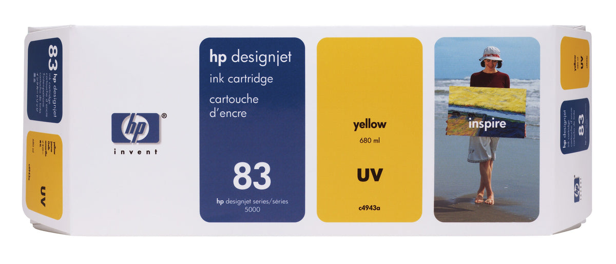 HP 83 - 680ml (C4943A) Yellow Original Inkjet Cartridge - Cartouches Certifiees