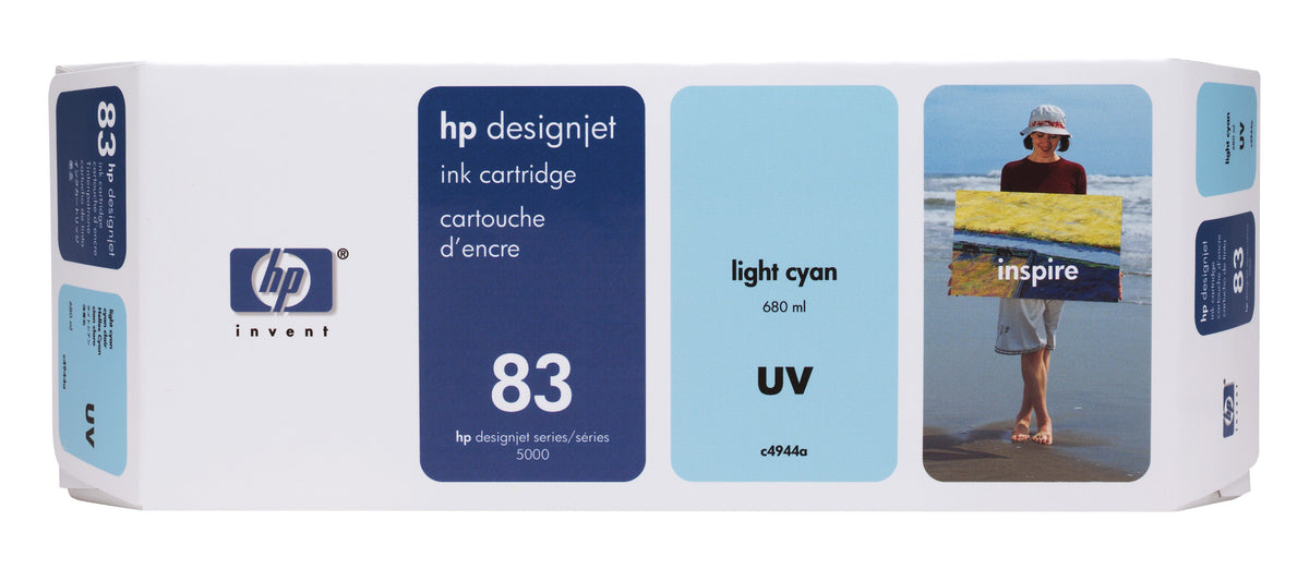 HP 83 - 680ml (C4944A) Light Cyan Original Inkjet Cartridge - Cartouches Certifiees