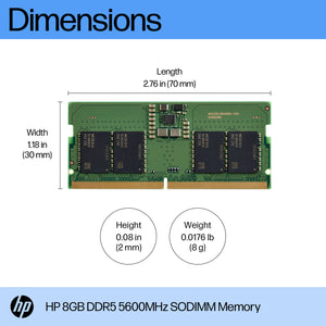 HP 8GB DDR5 5600 SODIMM Memory (AL0M5AA) - Cartouches Certifiees