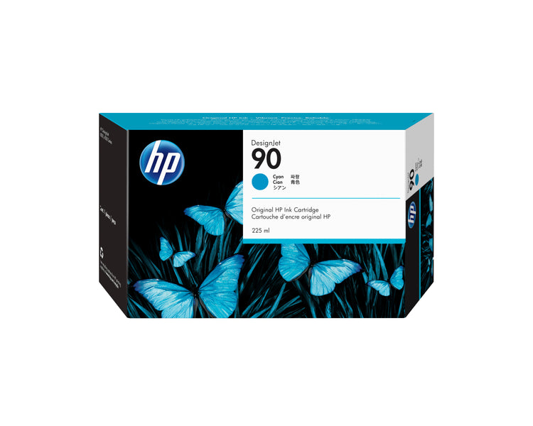 HP 90 - 225ml (C5060A) Cyan Original Inkjet Cartridge - Cartouches Certifiees
