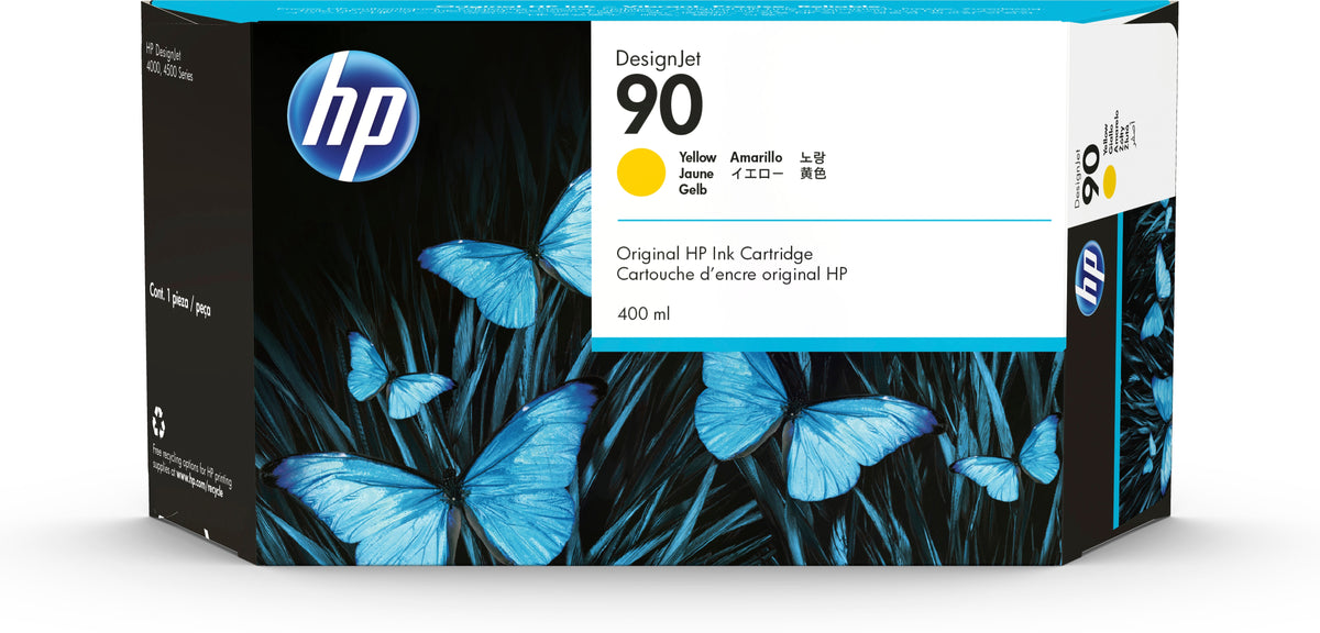 HP 90 - 400ml (C5065A) Yellow Original Inkjet Cartridge - Cartouches Certifiees