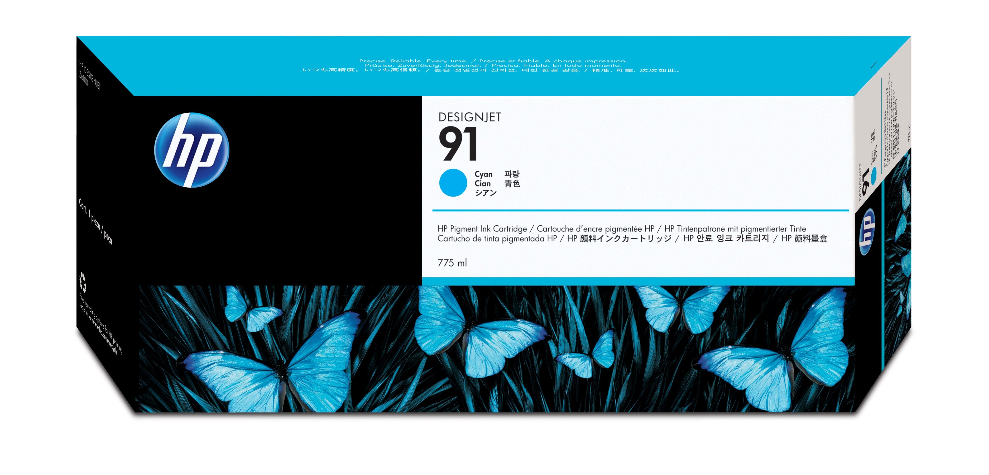 HP 91 775ml (C9467A) Cyan Original Inkjet Cartridge - Cartouches Certifiees