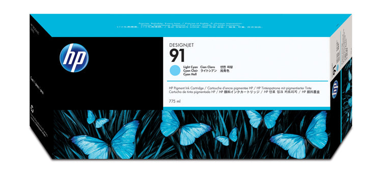 HP 91 775ml (C9470A) Light Cyan Original Inkjet Cartridge - Cartouches Certifiees