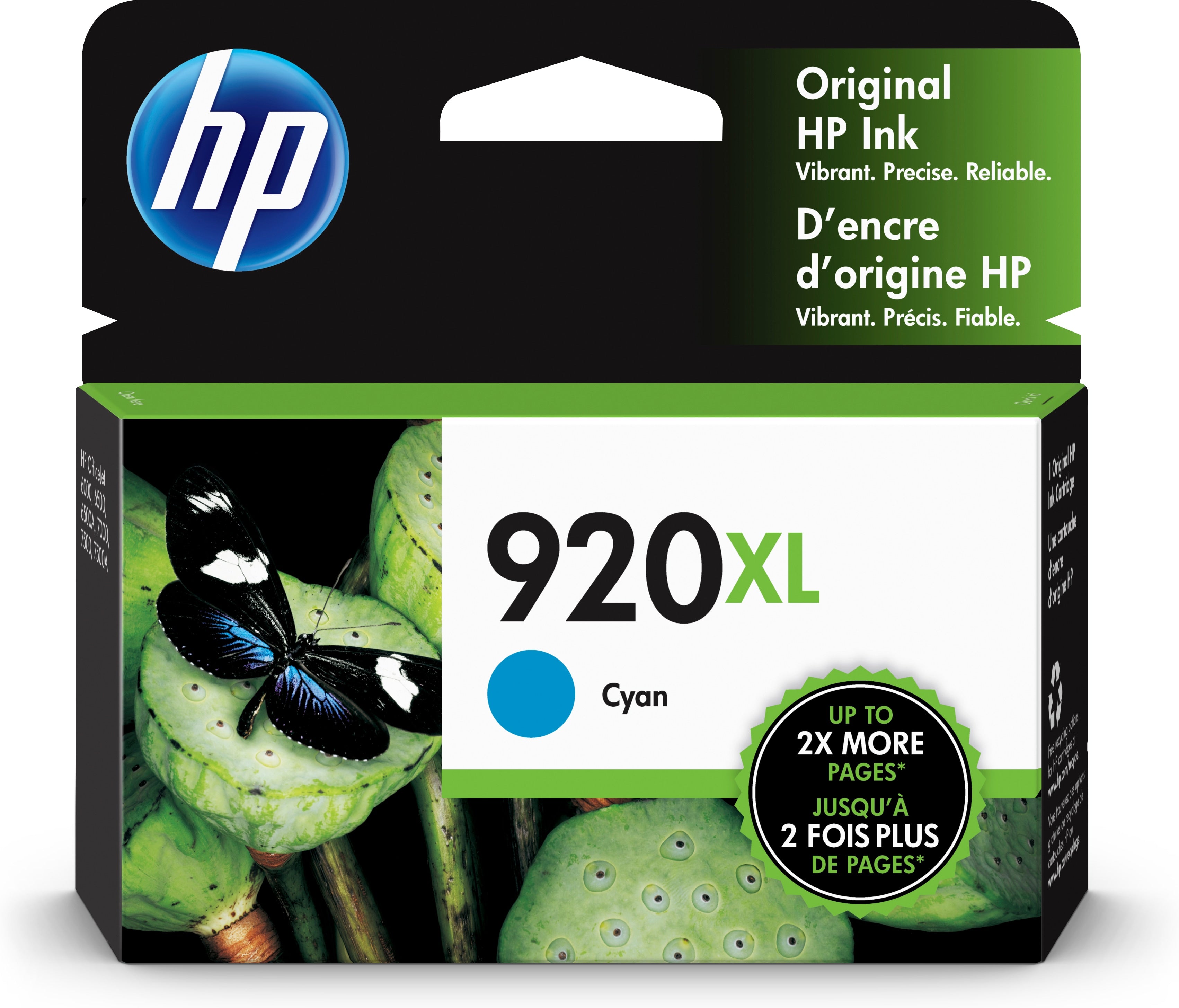 HP 920XL (CD972AN) Cyan Original Inkjet Cartridge - Cartouches Certifiees