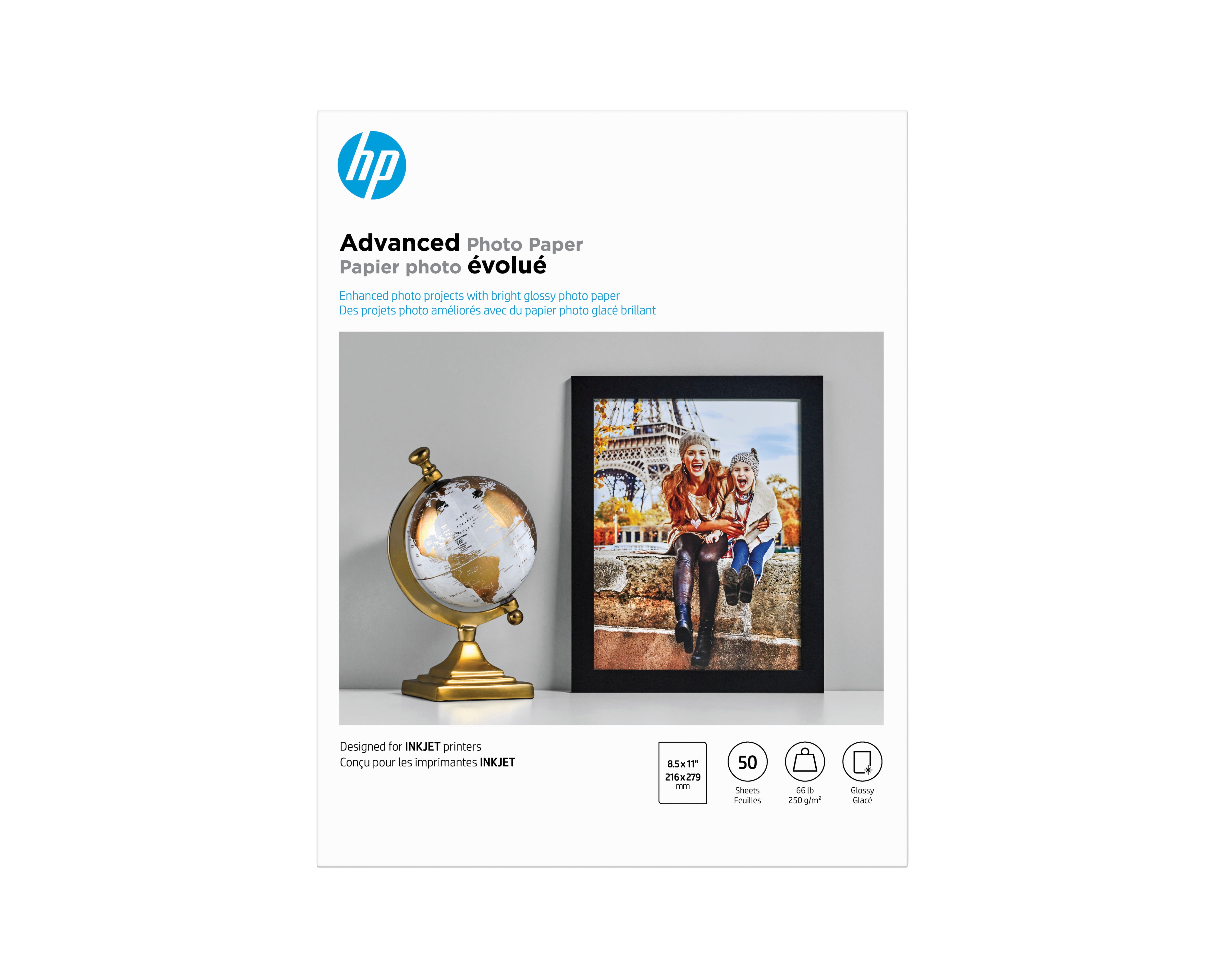 HP ADV GLOS PHOTO 8x11 50/PK (Q7853A) - Cartouches Certifiees
