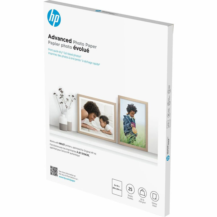 HP Adv Photo Papr Glossy 8x10 in 25Sheet (6J777A) - Cartouches Certifiees