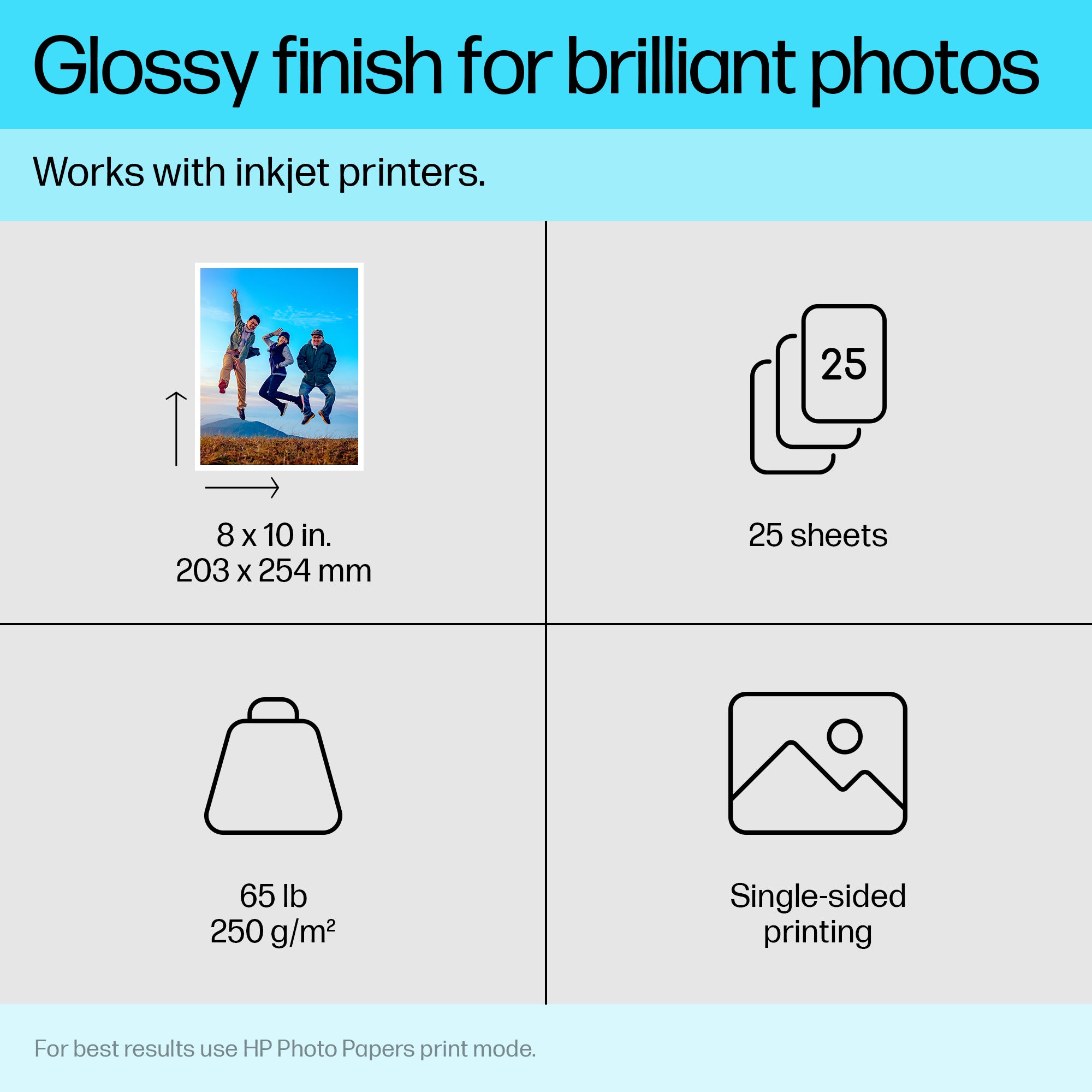 HP Adv Photo Papr Glossy 8x10 in 25Sheet (6J777A) - Cartouches Certifiees
