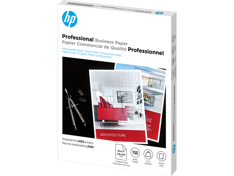 HP Brochure Laser Glossy Paper 8.5 X 11 150 She 200g (4WN10A) - Cartouches Certifiees