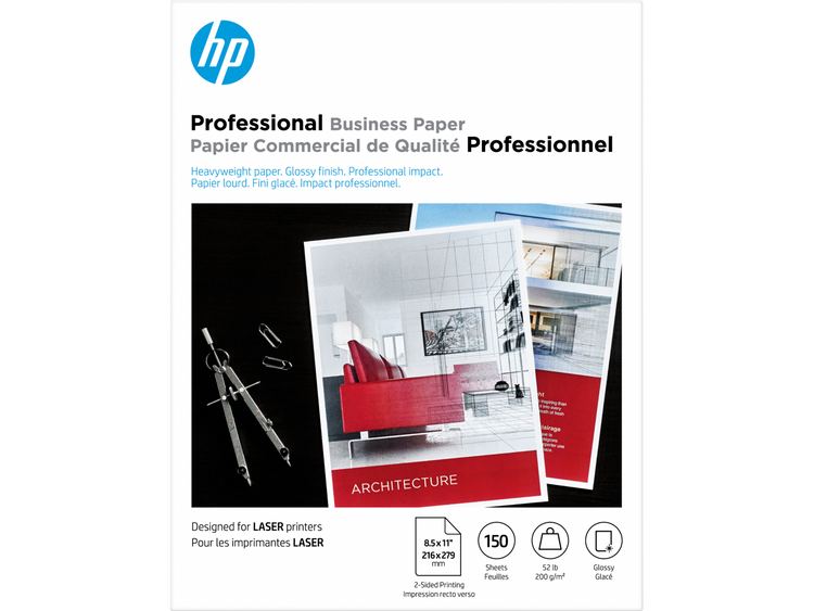 HP Brochure Laser Glossy Paper 8.5 X 11 150 She 200g (4WN10A) - Cartouches Certifiees