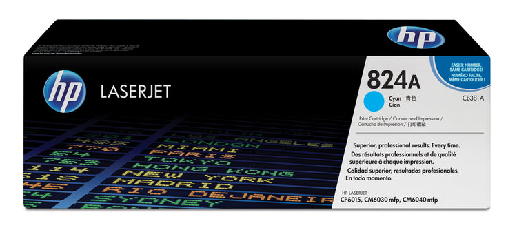 HP CB381A (824A) Cyan Original Toner Cartridge - Cartouches Certifiees
