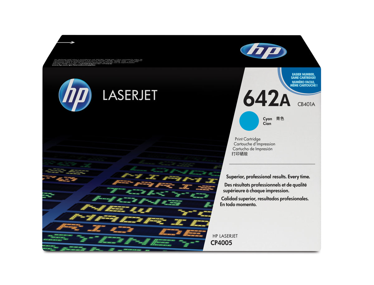 HP CB401A (642A) Cyan Original Toner Cartridge - Cartouches Certifiees