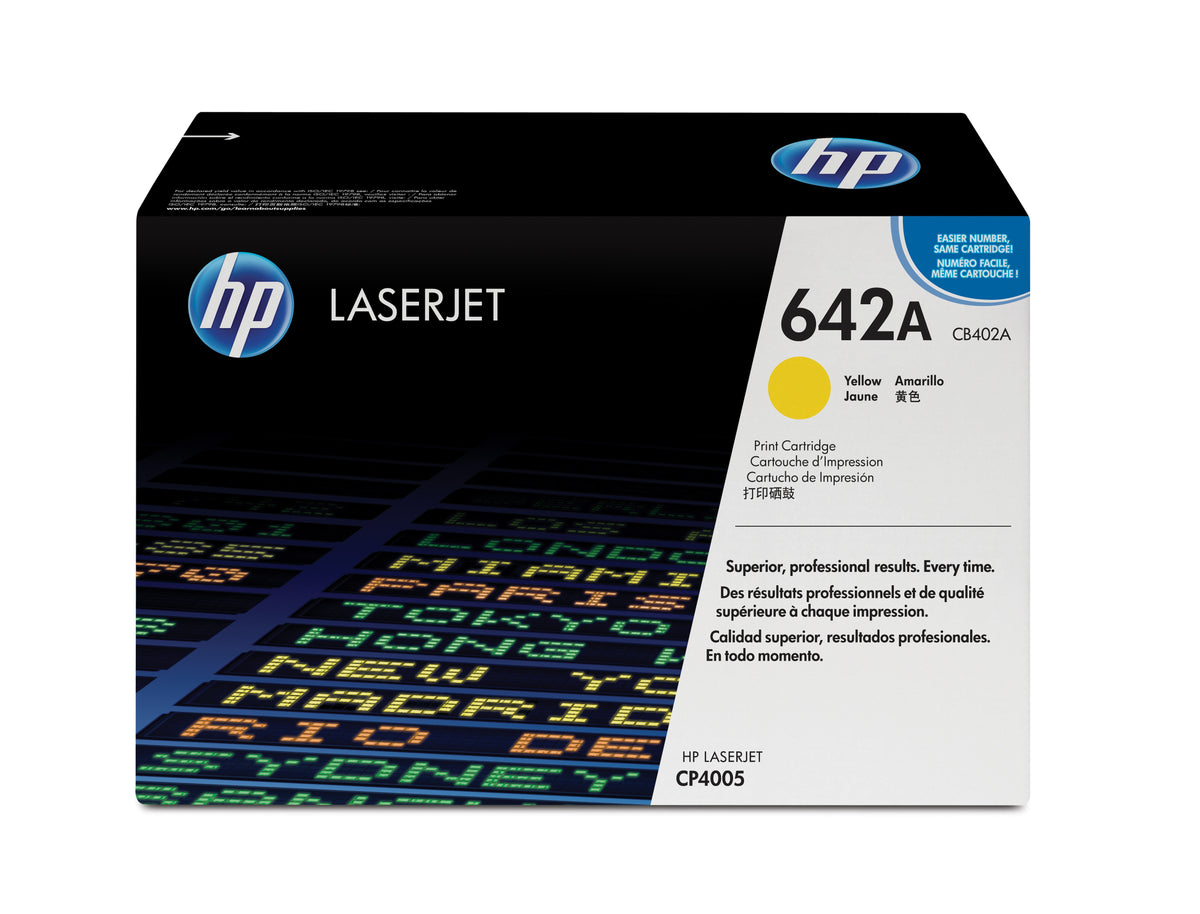 HP CB402A (642A) Yellow Original Toner Cartridge - Cartouches Certifiees