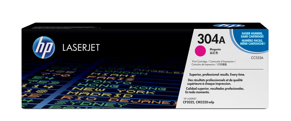 HP CC533A (304A) Magenta Original Toner Cartridge - Cartouches Certifiees
