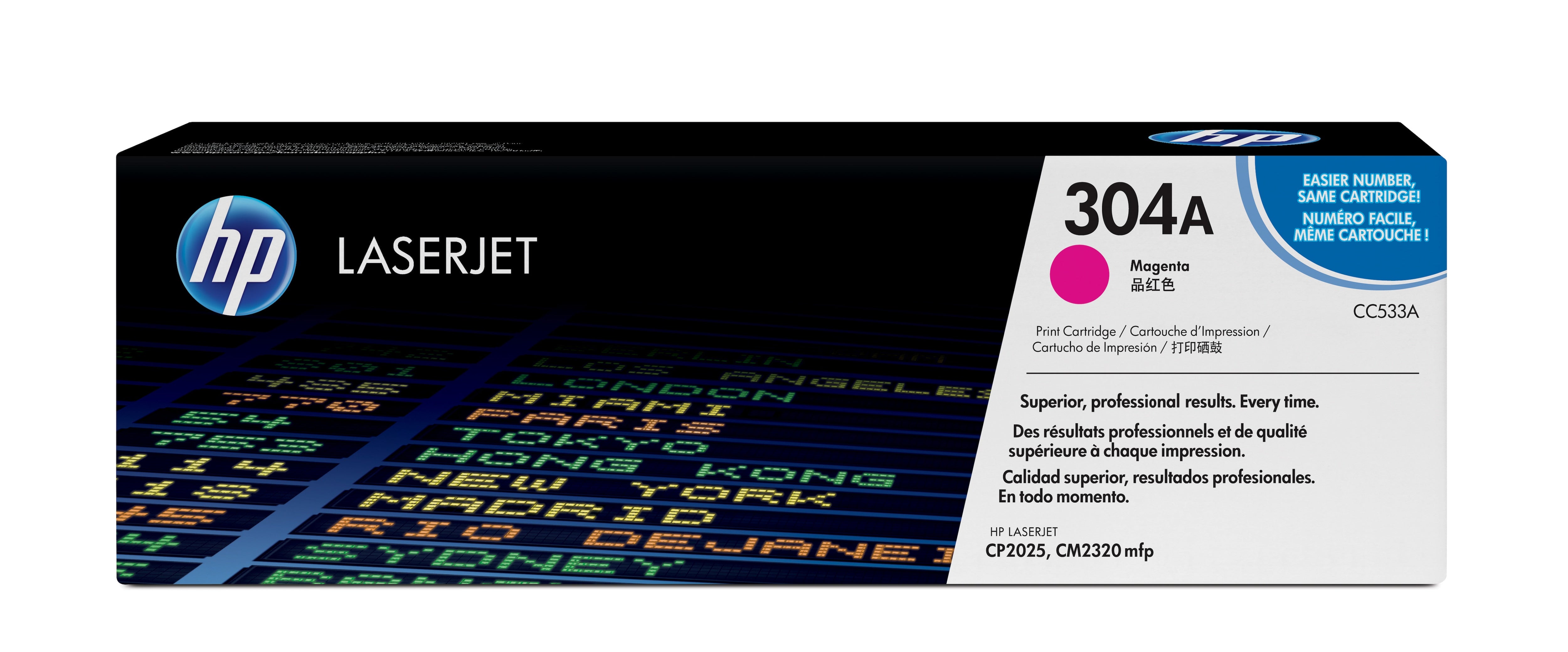 HP CC533A (304A) Magenta Original Toner Cartridge - Cartouches Certifiees