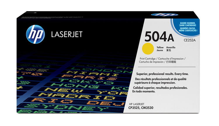HP CE252A (504A) Yellow Original Toner Cartridge - Cartouches Certifiees