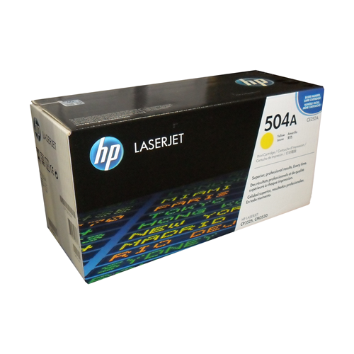 HP CE252A (504A) Yellow Original Toner Cartridge - Cartouches Certifiees