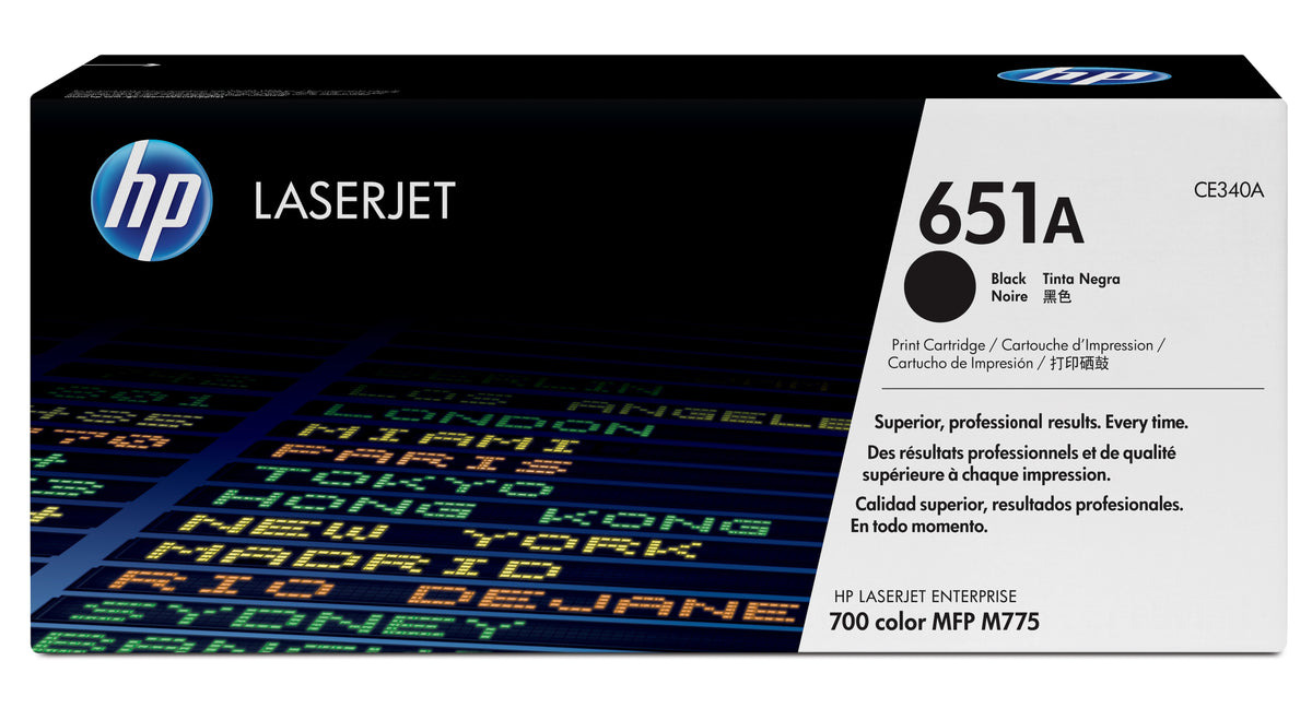 HP CE340A (651A) Black Original Toner Cartridge - Cartouches Certifiees