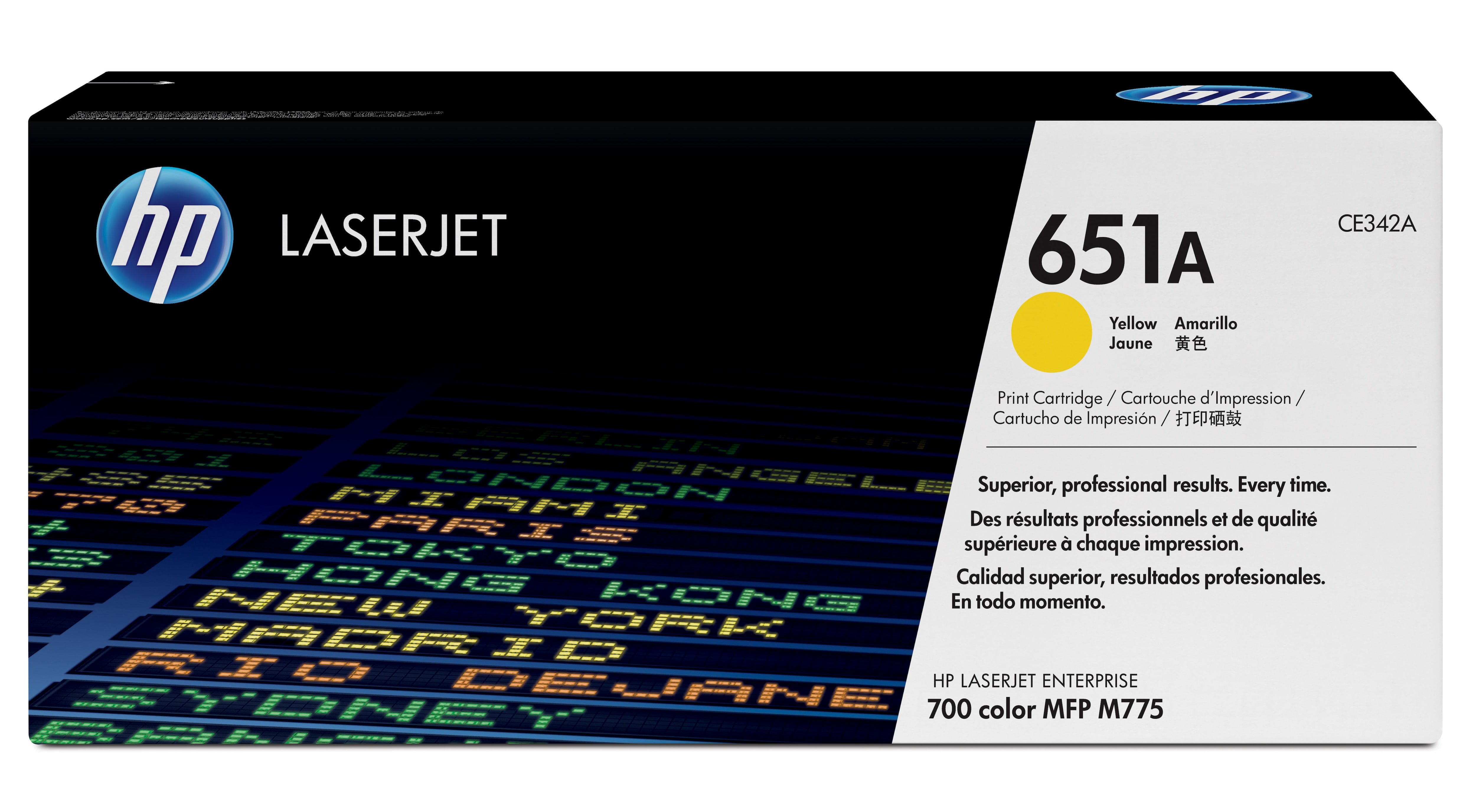 HP CE342A (651A) Yellow Original Toner Cartridge - Cartouches Certifiees