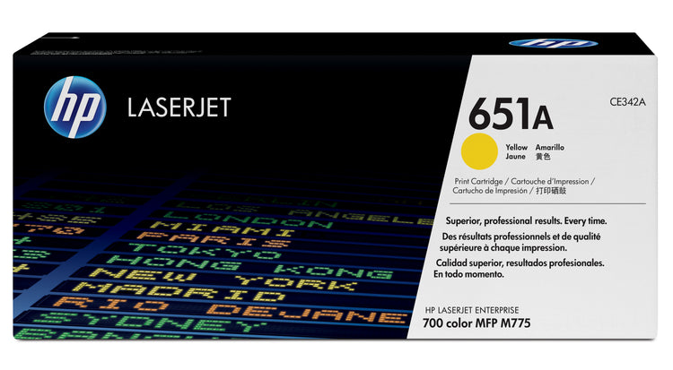 HP CE342A (651A) Yellow Original Toner Cartridge - Cartouches Certifiees