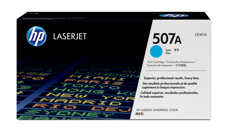 HP CE401A (507A) Cyan Original Toner Cartridge - Cartouches Certifiees