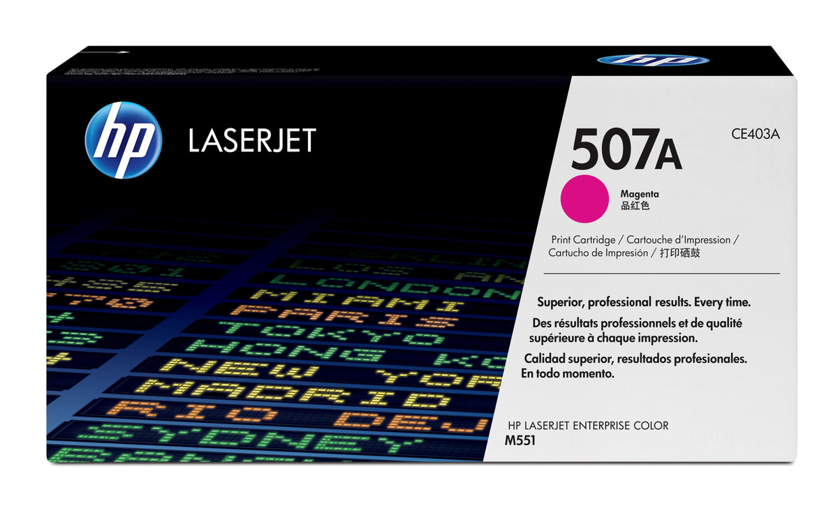 HP CE403A (507A) Magenta Original Toner Cartridge - Cartouches Certifiees