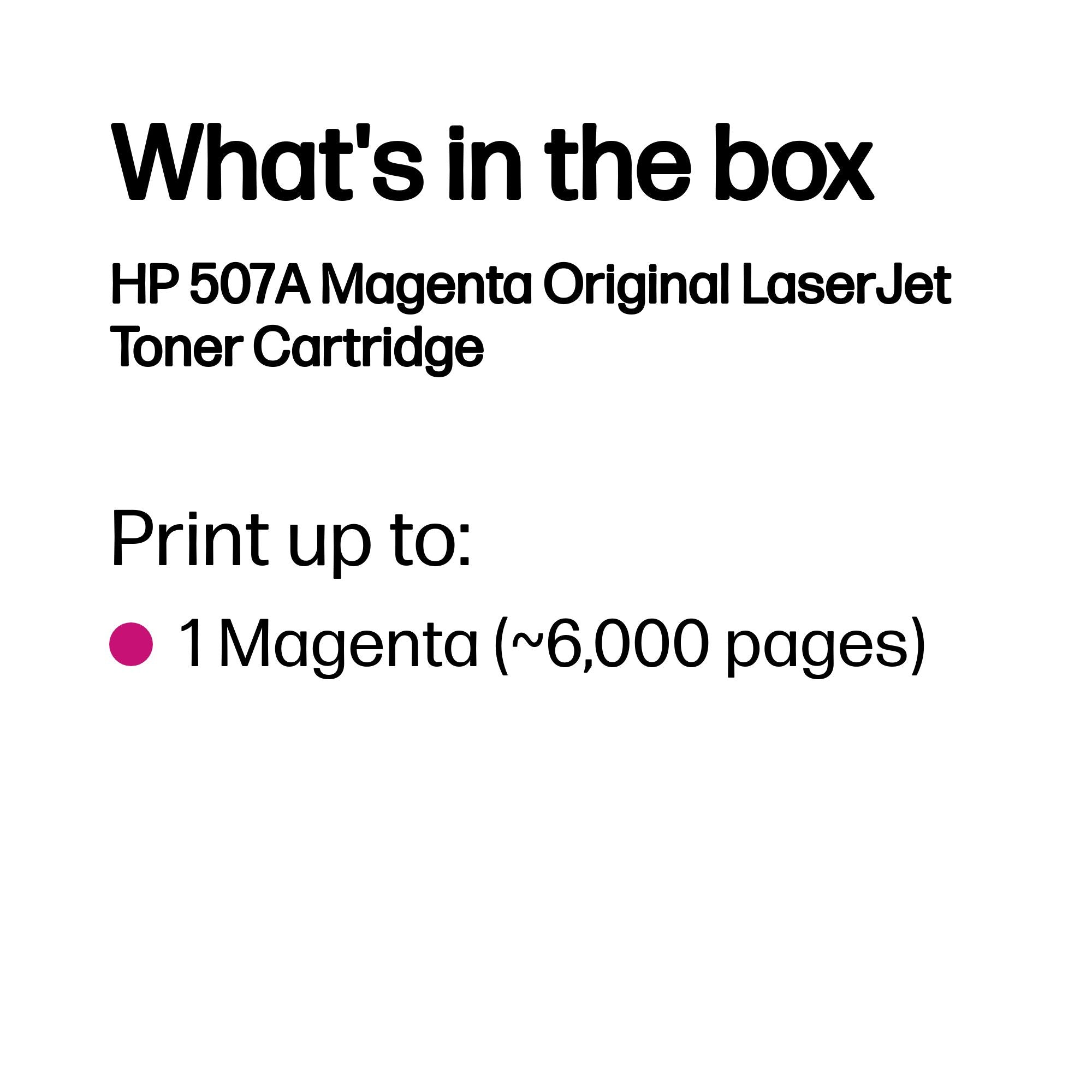 HP CE403A (507A) Magenta Original Toner Cartridge - Cartouches Certifiees